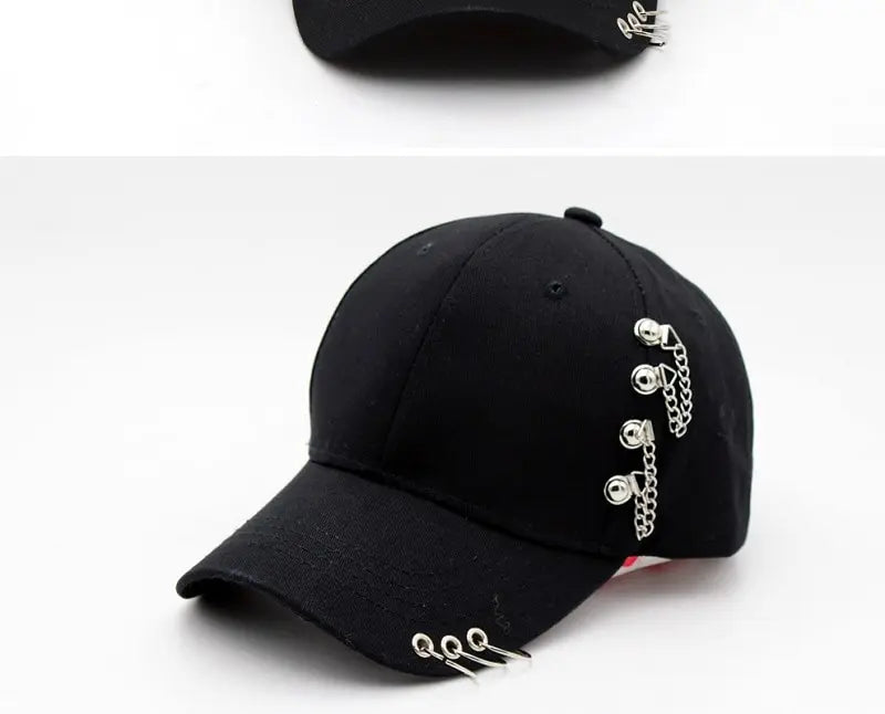 Women Men Snapback Adjustable Vintage Iron Chain Hats