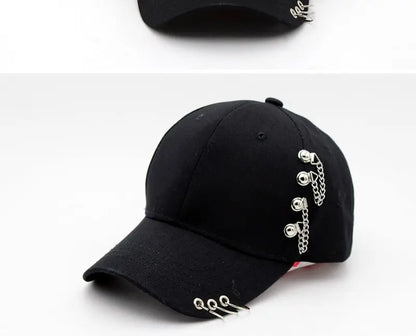 Women Men Snapback Adjustable Vintage Iron Chain Hats