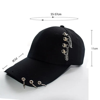 Women Men Snapback Adjustable Vintage Iron Chain Hats