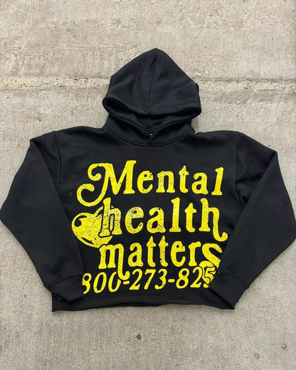 High Street Trendy Streetwear Harajuku Retro Letter Print Colorful Hoodie Men Casual Oversized Sweatshirt Women