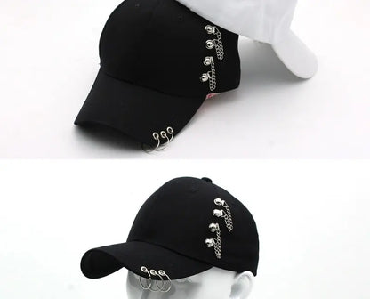 Women Men Snapback Adjustable Vintage Iron Chain Hats