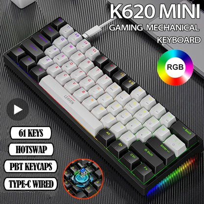 Mini Backlit RGB Gaming Mechanical Keyboard Gamer Mechanic Kit Custom