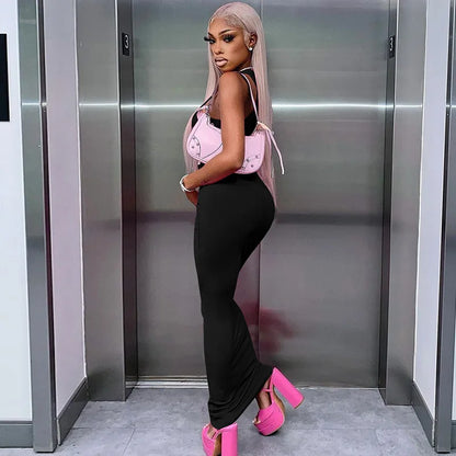 Ribbed Sexy Y2K Clothes Sleeveless Dresses For Women Party Streetwear Elegant Outfits