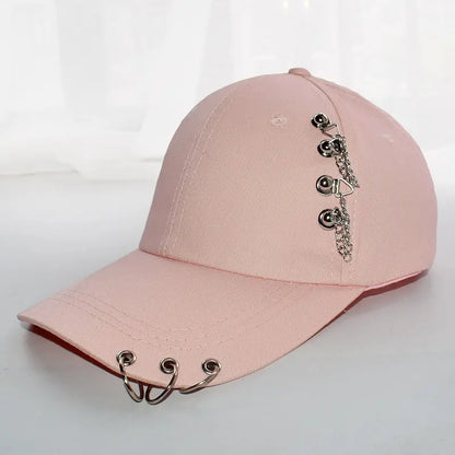 Women Men Snapback Adjustable Vintage Iron Chain Hats