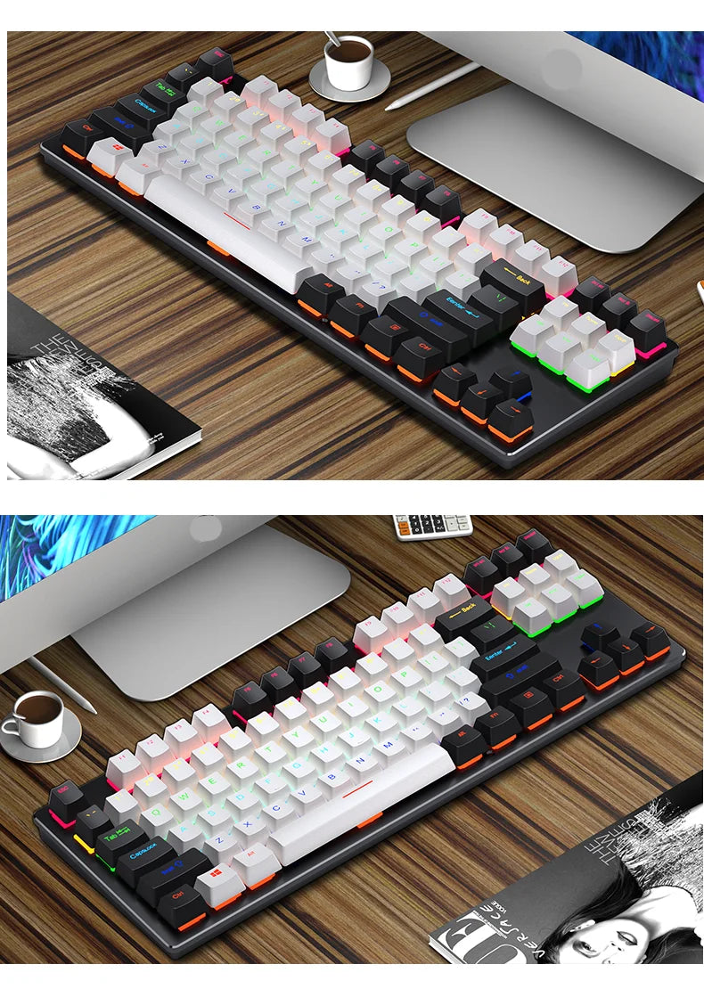 Mini Backlit RGB Gaming Mechanical Keyboard Gamer Mechanic Kit Custom