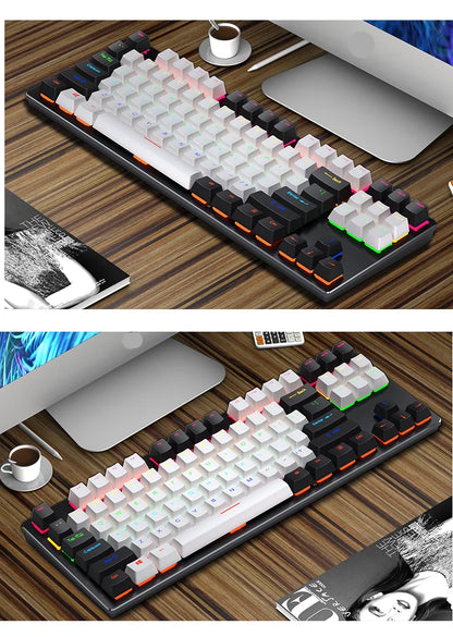 Mini Backlit RGB Gaming Mechanical Keyboard Gamer Mechanic Kit Custom
