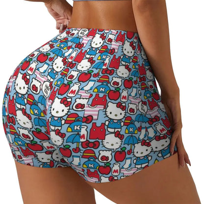 Custom Hello Kitty Cat Gym Shorts Women Athletic Shorts