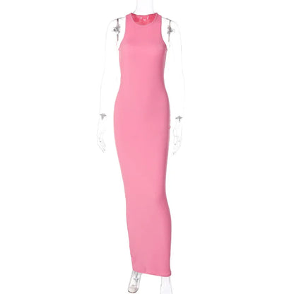 Ribbed Sexy Y2K Clothes Sleeveless Dresses For Women Party Streetwear Elegant Outfits