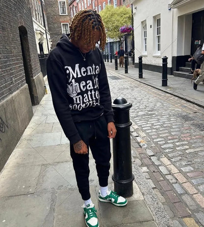 High Street Trendy Streetwear Harajuku Retro Letter Print Colorful Hoodie Men Casual Oversized Sweatshirt Women