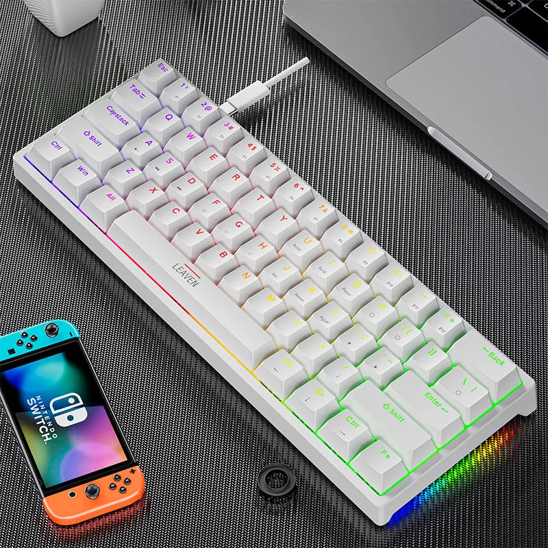 Mini Backlit RGB Gaming Mechanical Keyboard Gamer Mechanic Kit Custom