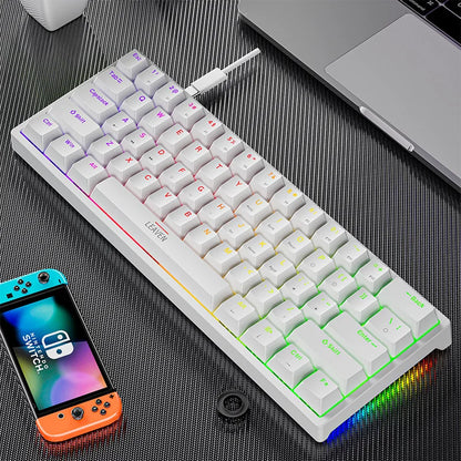 Mini Backlit RGB Gaming Mechanical Keyboard Gamer Mechanic Kit Custom