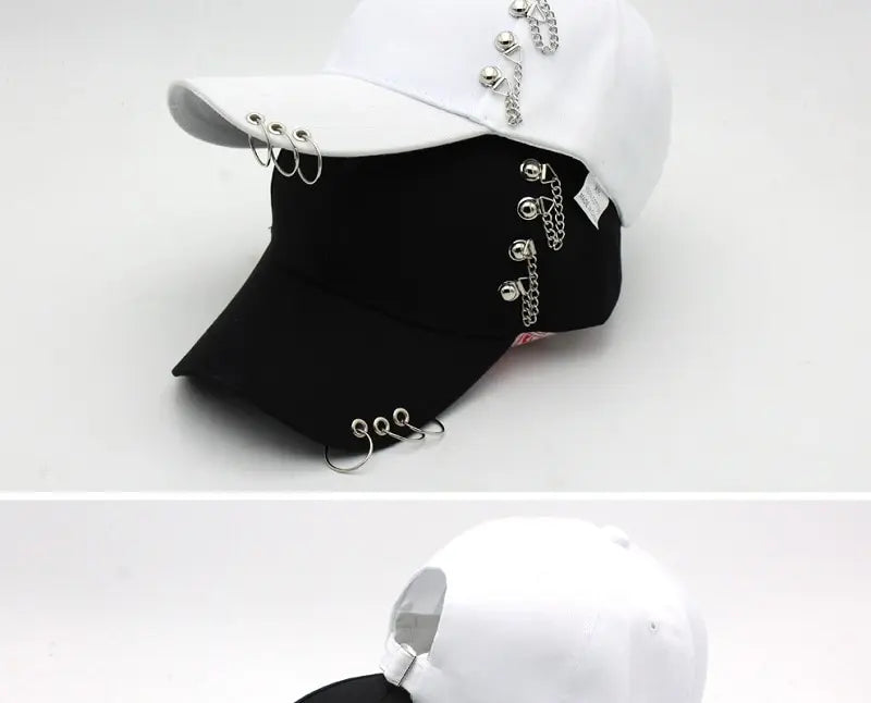 Women Men Snapback Adjustable Vintage Iron Chain Hats