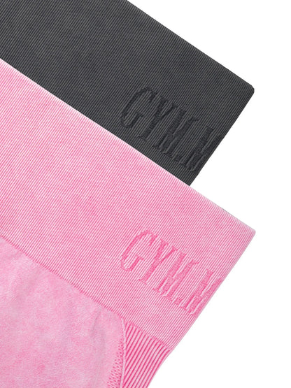 Women Seamless Gym High Waist Yoga Pants Lifting Outdoor Sports Tight Waist Letter Sand Washed Pants Exercise Yoga Leggings