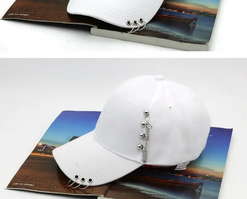 Women Men Snapback Adjustable Vintage Iron Chain Hats