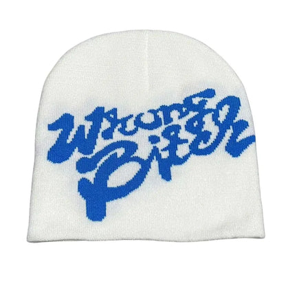 Casual Skullies Y2k Ins Hip Hop Cap Cold Cap Men Women Beanie Bonnet Letter Printing Knitting Cap Hat Gothic Wool Acrylic Warm