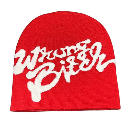 Casual Skullies Y2k Ins Hip Hop Cap Cold Cap Men Women Beanie Bonnet Letter Printing Knitting Cap Hat Gothic Wool Acrylic Warm