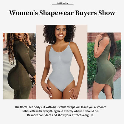 Smoothing Shapewear Bodysuit for Women  Full Body Shaper Thong Soft Body Shaping