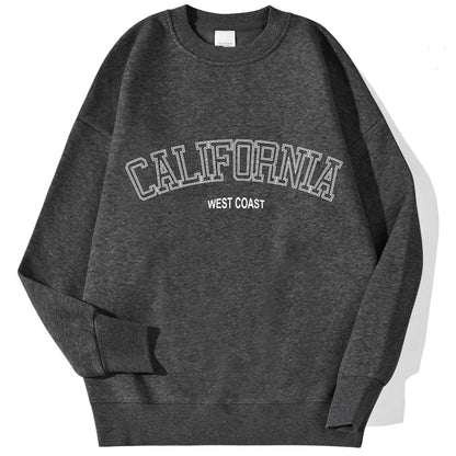 Woman Sweatshirts California West Coast Print Female hoodie Long Sleeves O-neck Pullovers Sporty and Rich Clothing