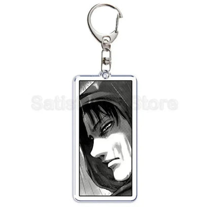 Hot Atan Allen Yeager Keychain Pendant Rtacking of The Giants Armin Arlert Levi Ackermole Playing Double Sided Acrylic Keyring