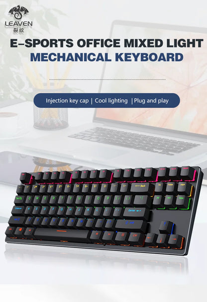 Mini Backlit RGB Gaming Mechanical Keyboard Gamer Mechanic Kit Custom