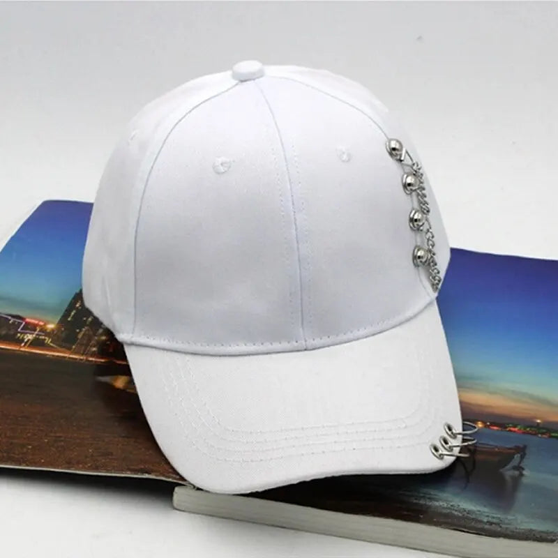 Women Men Snapback Adjustable Vintage Iron Chain Hats