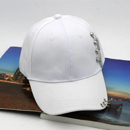 Women Men Snapback Adjustable Vintage Iron Chain Hats