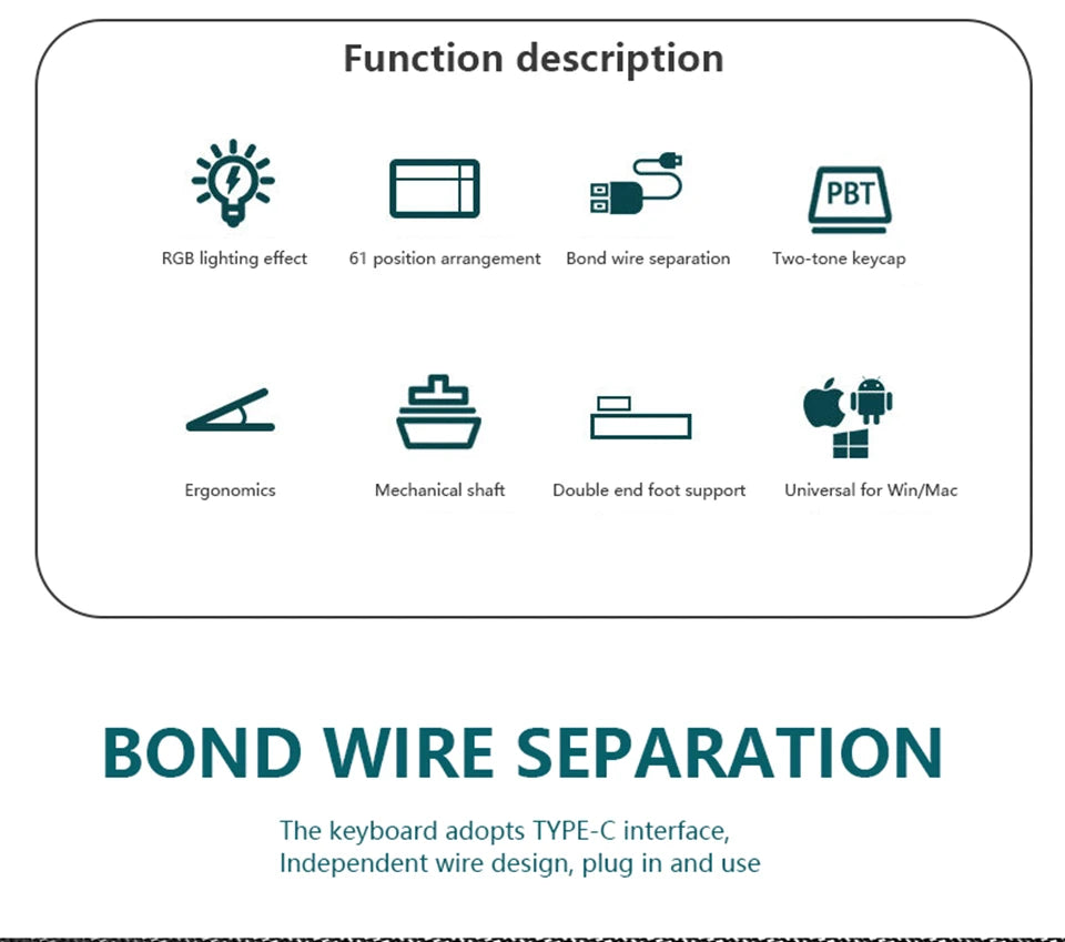 Mini Backlit RGB Gaming Mechanical Keyboard Gamer Mechanic Kit Custom