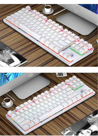 Mini Backlit RGB Gaming Mechanical Keyboard Gamer Mechanic Kit Custom