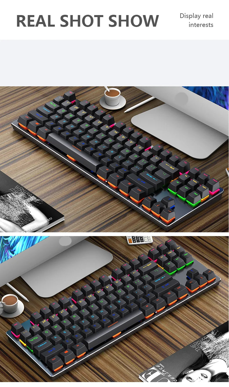 Mini Backlit RGB Gaming Mechanical Keyboard Gamer Mechanic Kit Custom