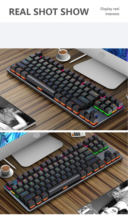 Mini Backlit RGB Gaming Mechanical Keyboard Gamer Mechanic Kit Custom