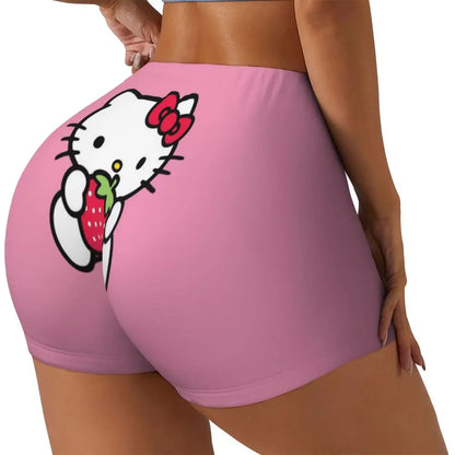 Custom Hello Kitty Cat Gym Shorts Women Athletic Shorts