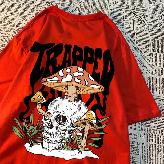 Horror Skull Printed Tshirt Men Casual Tee Clothing Pattern Loose New Fashion Tshirt Casual Sweat T Shirts