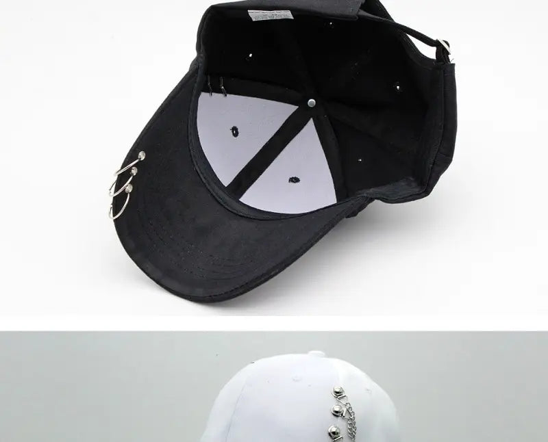 Women Men Snapback Adjustable Vintage Iron Chain Hats
