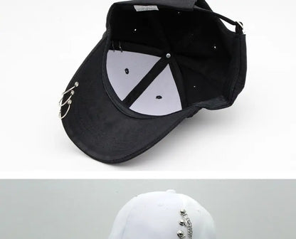 Women Men Snapback Adjustable Vintage Iron Chain Hats