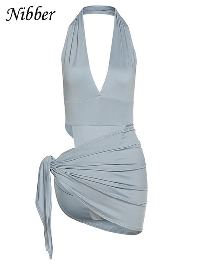 Sexy Beach Vacation Wear Basic Bikini Bodysuit Skirts 2 Two Piece Sets For Women's Clothing Swimsuit Female