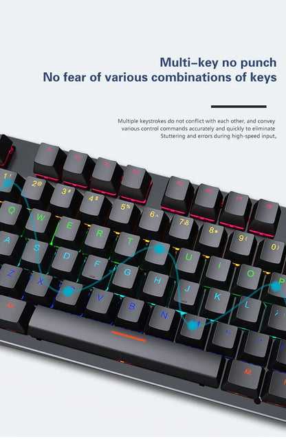 Mini Backlit RGB Gaming Mechanical Keyboard Gamer Mechanic Kit Custom
