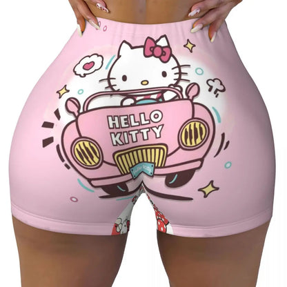 Custom Hello Kitty Cat Gym Shorts Women Athletic Shorts