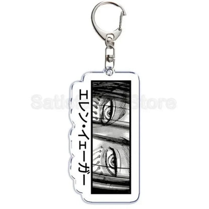 Hot Atan Allen Yeager Keychain Pendant Rtacking of The Giants Armin Arlert Levi Ackermole Playing Double Sided Acrylic Keyring