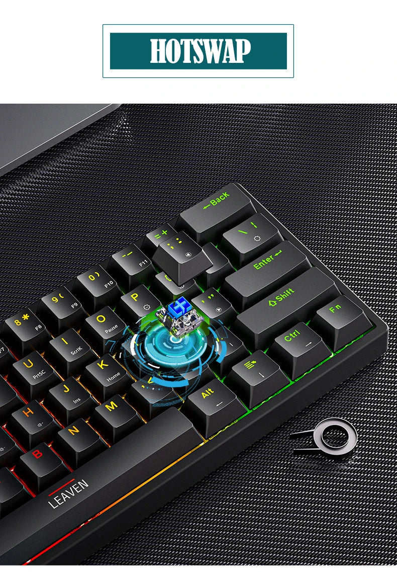 Mini Backlit RGB Gaming Mechanical Keyboard Gamer Mechanic Kit Custom