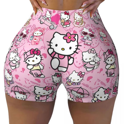 Custom Hello Kitty Cat Gym Shorts Women Athletic Shorts