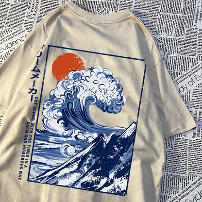 Get Along With The Time Mens Oversize Short Sleeve Quality T Shirts Casual Soft Tops