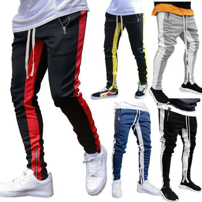 Casual Pants Low Feet Zip Pocket Cotton Pants Men's
