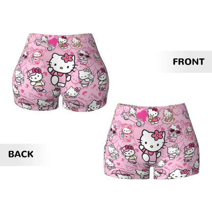 Custom Hello Kitty Cat Gym Shorts Women Athletic Shorts