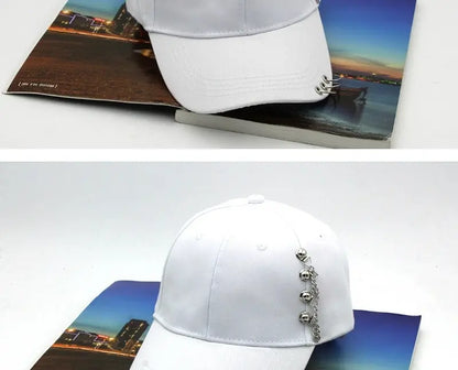 Women Men Snapback Adjustable Vintage Iron Chain Hats