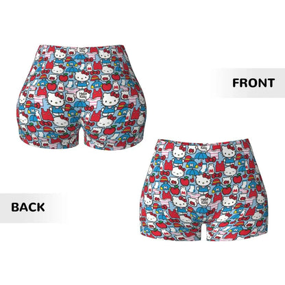 Custom Hello Kitty Cat Gym Shorts Women Athletic Shorts