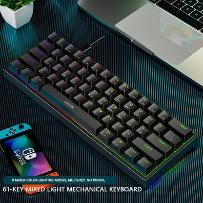 Mini Backlit RGB Gaming Mechanical Keyboard Gamer Mechanic Kit Custom