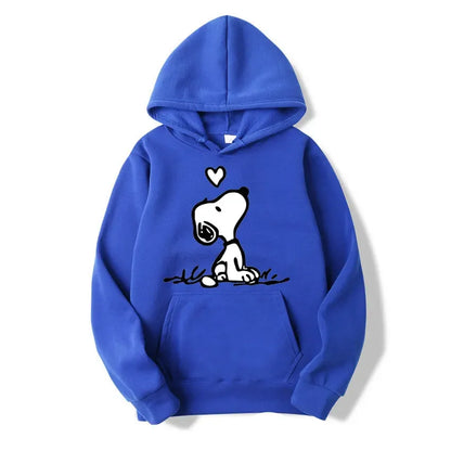 Cartoon Comics Snoopy Hoodie Women Man PulloverCasual Couple Sweatshirt Clothing