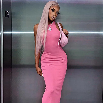 Ribbed Sexy Y2K Clothes Sleeveless Dresses For Women Party Streetwear Elegant Outfits