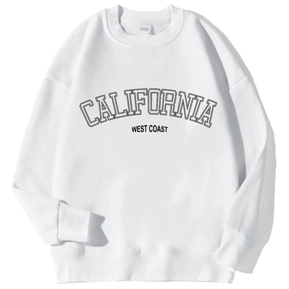 Woman Sweatshirts California West Coast Print Female hoodie Long Sleeves O-neck Pullovers Sporty and Rich Clothing