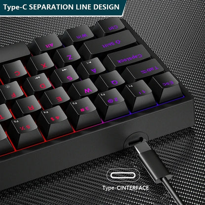 Mini Backlit RGB Gaming Mechanical Keyboard Gamer Mechanic Kit Custom